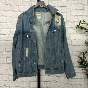 Love Tree Distressed Jean Jacket